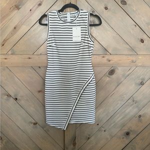 Olivia Grey striped bodycon dress size XS